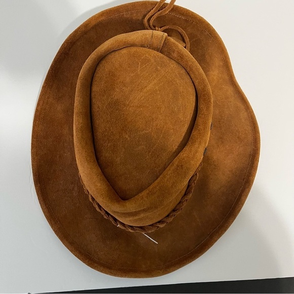 Western Cowboy Brown Leather Braided Hat Made In The USA